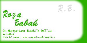 roza babak business card